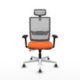 PIQUERAS Y CRESPO Silla de oficina Haches con mecanismo Sincro/Traslack, Naranja y Gris