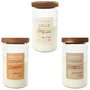 Home Deco Factory Vela Perfume Acacia Cocooning Tarro Vidrio Tapa Madera Aroma Algodón/Cachemira/Bosque 420g 50h 9.3x17cm