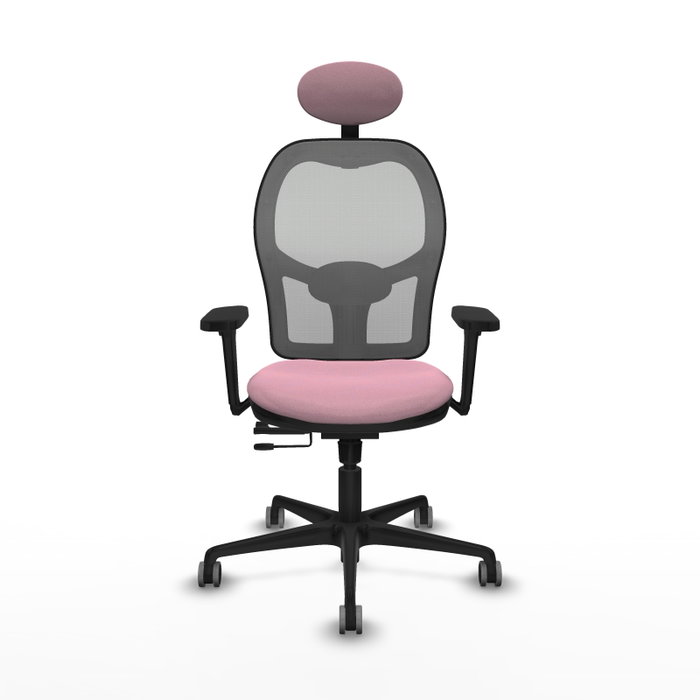 PIQUERAS Y CRESPO Silla de oficina Jorquera Rosa y Gris con mecanismo Sincro/Traslack