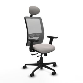 PIQUERAS Y CRESPO Silla de oficina Zulema con mecanismo Sincro/Traslack, Blanco y Gris