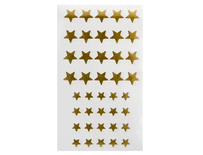 Liderpapel Gomets de estrellas doradas surtidas, bolsa de 5 hojas con 200 unidades