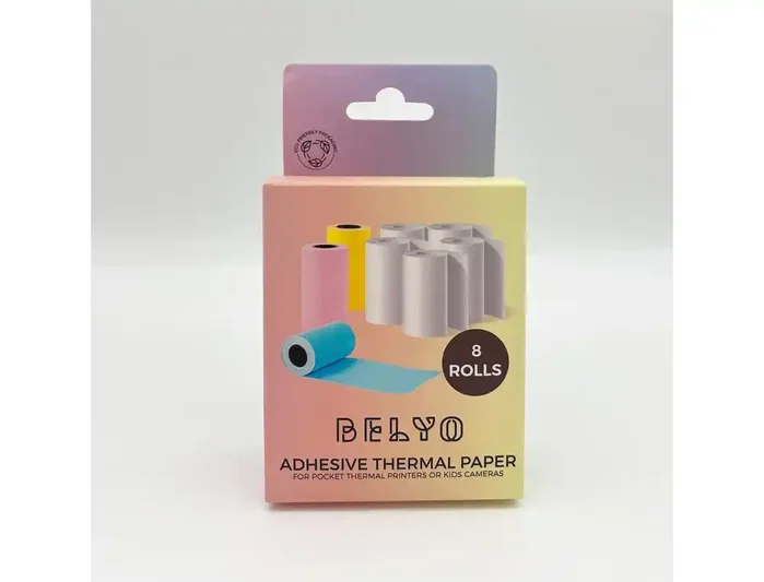 Wondee Papel Térmico Adhesivo Pack 8 Rollos para Cámaras Infantiles e Impresoras 60x25x25 mm Wondee Papel Térmico Adhesivo Pack 8 Rollos para Cámaras Infantiles e Impresoras 60x25x25 mm