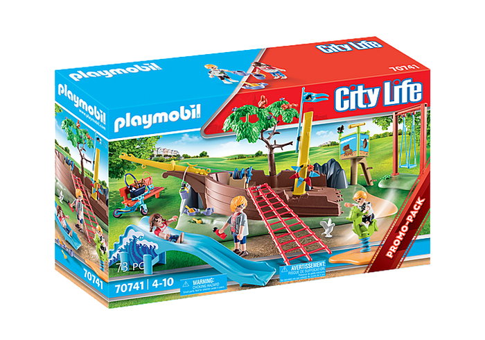 PLAYMOBIL Parque de Aventuras con Barco Naufragado 70741