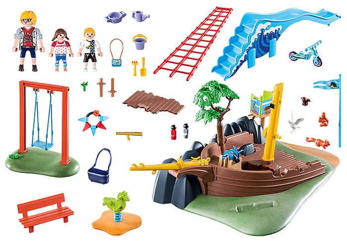 PLAYMOBIL Parque de Aventuras con Barco Naufragado 70741