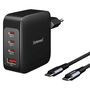Intenso W140A3C Cargador GaN Pared 240W Dual USB-C con Cable Incluido 2m - Carga Rápida