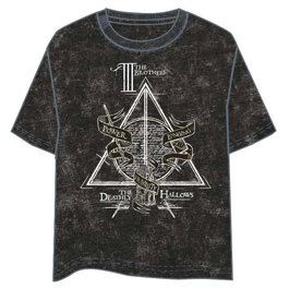 Warner Bros. Discovery Camiseta Harry Potter Reliquias de la Muerte Adulto Talla S 100% Algodón Estampado Frontal 160g