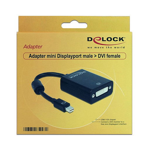 DeLOCK ST-BU Adaptador Mini DisplayPort a DVI Macho-Hembra para Monitor, Negro DeLOCK ST-BU Adaptador Mini DisplayPort a DVI Macho-Hembra para Monitor, Negro