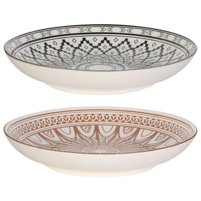 Home Deco Factory Plato Mirage Ø 25.5 cm x 4.5 cm Colección Oriental Estampado Interior
