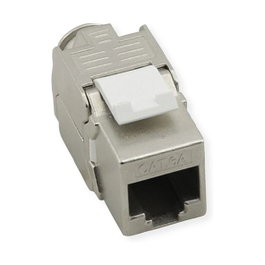 VALUE 21.99.1807 Keystone Jack RJ-45 Cat8 1 Gbps Clase I, Blindado, Montaje sin Herramientas, Color Plata