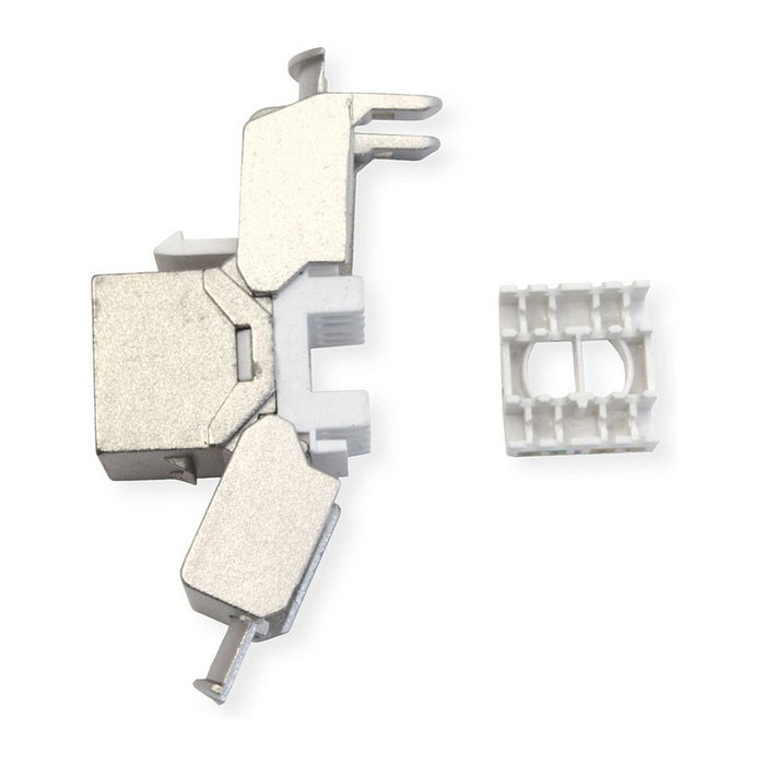 VALUE 21.99.1807 Keystone Jack RJ-45 Cat8 1 Gbps Clase I, Blindado, Montaje sin Herramientas, Color Plata