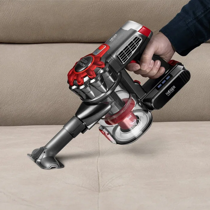 Haeger Jupiter II Aspiradora de Mano Inalámbrica Sin Bolsa - Tecnología Ciclónica, Batería 22.2V (40 min), Negro