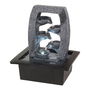 Lumineo 894227 - Fuente de agua decorativa con iluminación LED blanco frío para interior y exterior, de poliresina, 21.5 x 18.5 x 25 cm