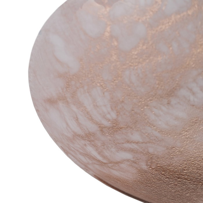 Centro Mesa Bandeja Cobre Rosado Cristal 32 X 32 cm