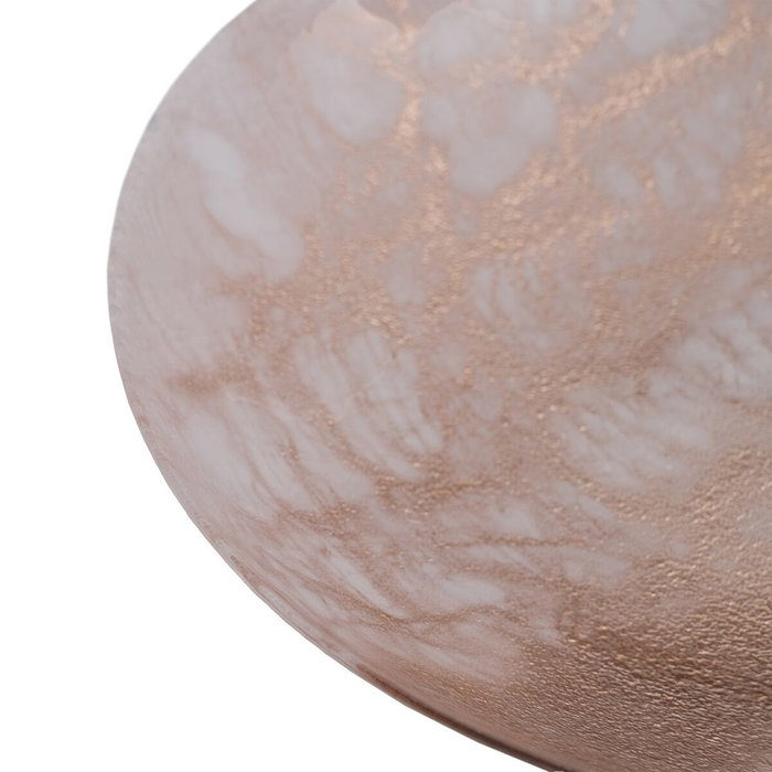 Ixia Bandeja de Centro de Mesa de Cristal Cobre Rosado 32 x 32 cm