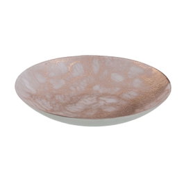 Ixia Bandeja de Centro de Mesa de Cristal Cobre Rosado 32 x 32 cm