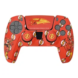 Blade Gaming Set de Silicona y Grips con Logo de Flash para Mando DualSense PS5 - Funda Lisa, Grips Mejorados y Sticker para Touchpad