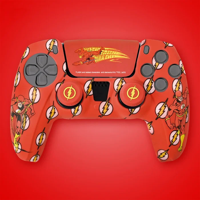 Fr-tec Set de Silicona y Grips de Flash para DualSense - Funda Lisa y Aterciopelada - Agarre Mejorado con Logo