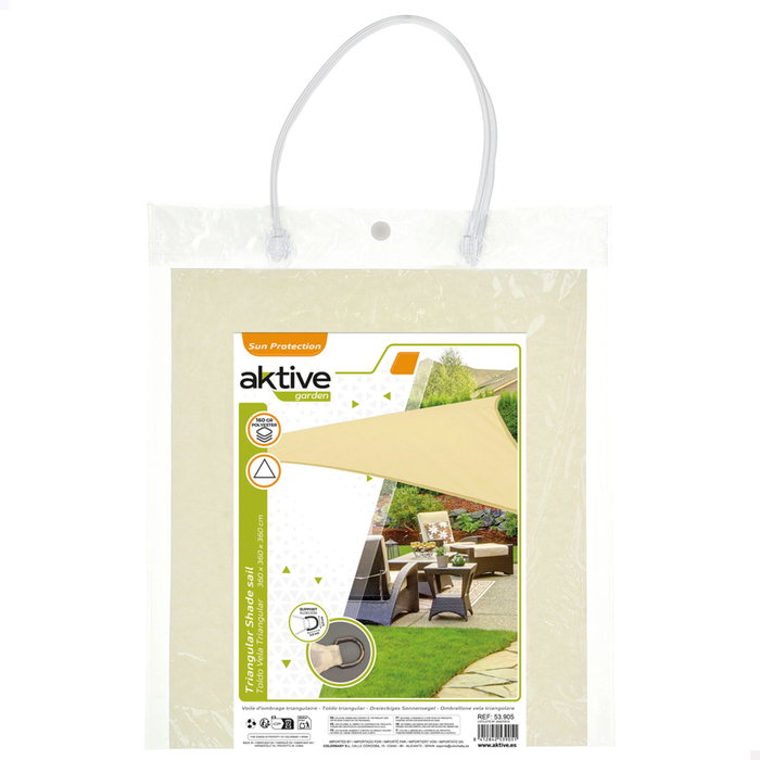 Aktive Garden Toldo vela de sombreo triangular color crema Aktive Garden Toldo vela de sombreo triangular color crema