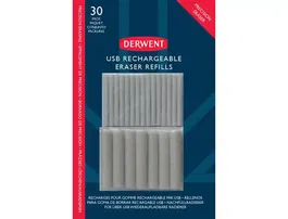 Derwent Repuesto Goma de Borrar para Portagomas Recargable USB Pack 30 Unidades