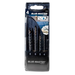 Bluemaster Juego 4 Brocas Punta Lanza MD Profesional 4-5-6-8 mm para Porcelánico Gres Cerámica Vidrio