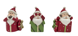 DKD Home Decor Figura de Resina Papá Noel Surtido de 3 Modelos