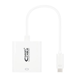Nanocable Conversor USB-C a DVI-D, 15 cm, Blanco