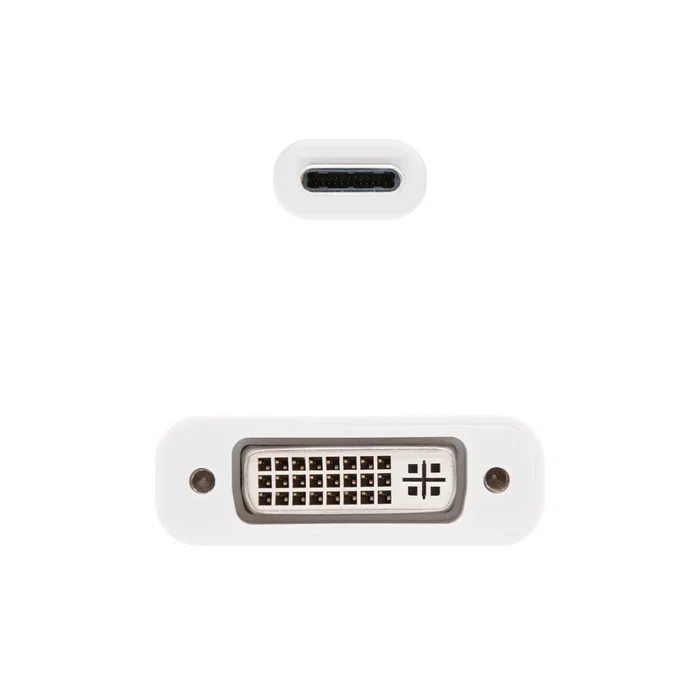 Nanocable 10.16.4103 Adaptador USB-C a DVI-D, Resolución Full HD 1920x1080 1080p, Plug and Play, Compatible MacBook, Chromebook, Blanco