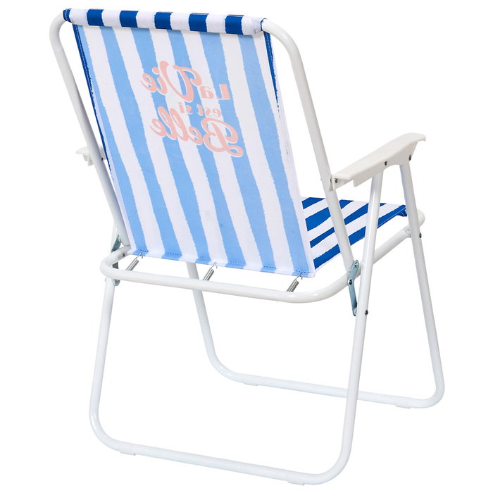 Home Deco Factory Silla Plegable Azul de la Colección Dolce Vita en Metal