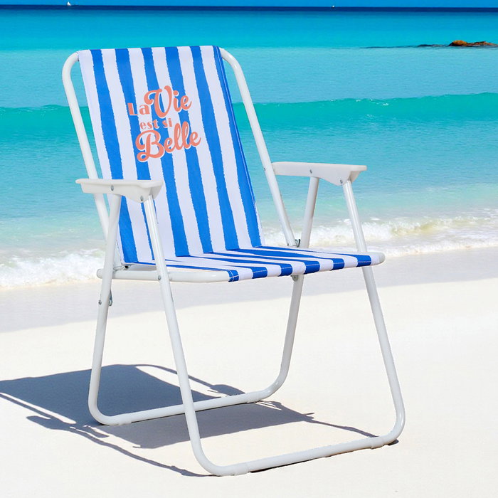 Home Deco Factory Silla Plegable Azul de la Colección Dolce Vita en Metal