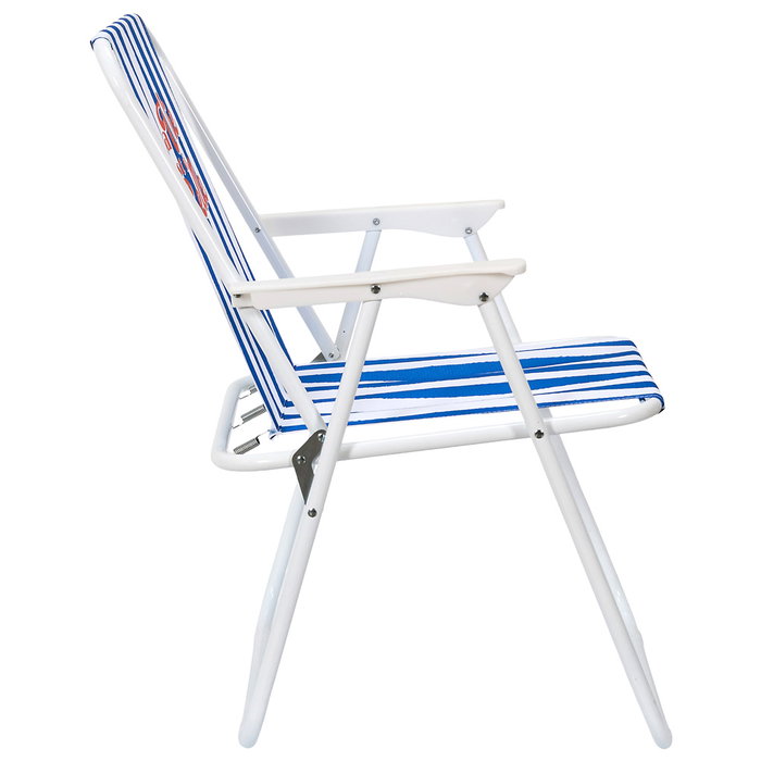Dolce Vita Home Deco Factory - Silla Plegable Exterior Azul, Estructura Hierro, Tela Poliéster Hidrófugo, Tratamiento UV y Epoxi, 110 kg, 75x44x52 cm
