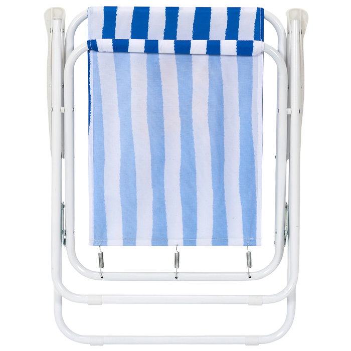 Dolce Vita Home Deco Factory - Silla Plegable Exterior Azul, Estructura Hierro, Tela Poliéster Hidrófugo, Tratamiento UV y Epoxi, 110 kg, 75x44x52 cm