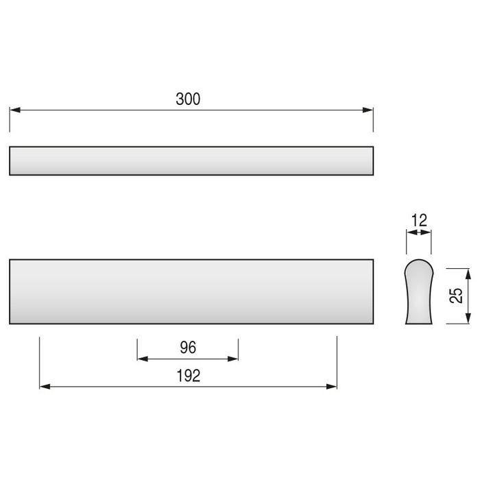 Q&Q Tirador Plástico Galax C96/192 L300 Cromo Ral