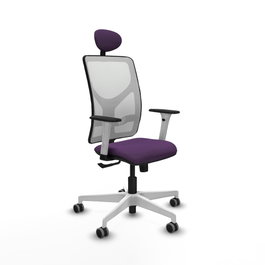 PIQUERAS Y CRESPO Silla de oficina Motilla con mecanismo Sincro, morada y blanca