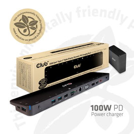 CLUB-3D Docking Station USB-C 12 en 1 100W Negro CSV-1564W100