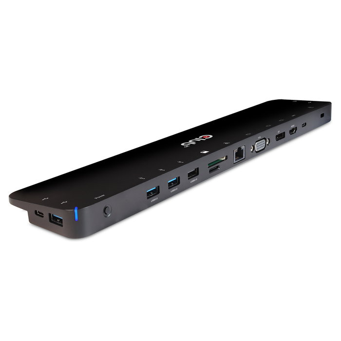 Club 3D CSV-1564W100 Base de Carga USB-C 3.2 con 7 Puertos USB, DisplayPort, HDMI, LAN y Audio, 100W, Compatible con Lenovo, Dell, Acer, Asus, MSI, Apple, HP, Toshiba, Razer