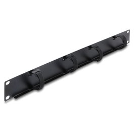 DeLOCK Panel de Gestión de Cables de 19 Pulgadas con 4 Bridas de Velcro Negras