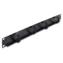 DeLOCK Panel de Gestión de Cables de 19 Pulgadas con 4 Bridas de Velcro Negras