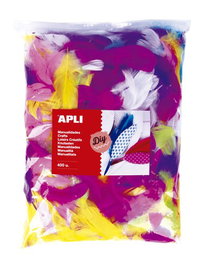 APLI Plumas Surtidas de 7-16 cm, Bolsa de 400 unidades