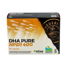 Mederi Nutrición Integrativa DHA Pure Npd1 400 - 60 Perlas - 400.5 mg DHA, Aceite de Pescado, Omega 3, EPA - Complemento Alimenticio para Cerebro, Corazón y Visión