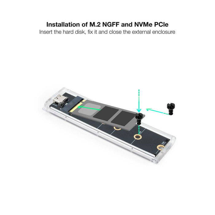 Tooq Caja Externa SSD M.2 NGFF/NVMe Transparente RGB TQE-2200 Tooq Caja Externa SSD M.2 NGFF/NVMe Transparente RGB TQE-2200