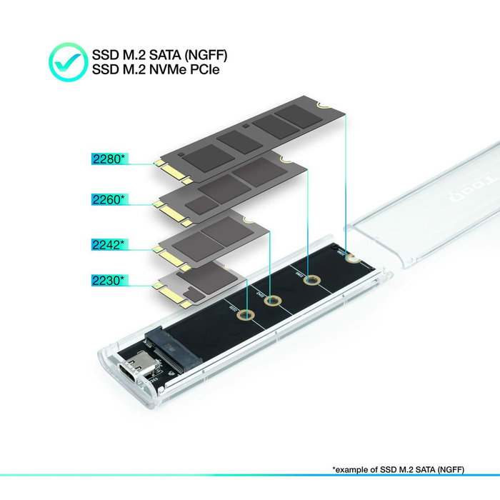 Tooq Caja Externa SSD M.2 NGFF/NVMe Transparente RGB TQE-2200 Tooq Caja Externa SSD M.2 NGFF/NVMe Transparente RGB TQE-2200