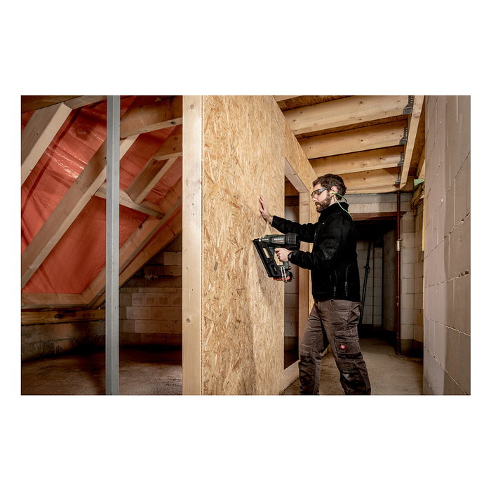 Metabo NFR 18 LTX 90 BL Pistola de Clavos a Bateria 18V LiHD, Negro/Verde, Clavos 50-90 mm, 550 disparos/min