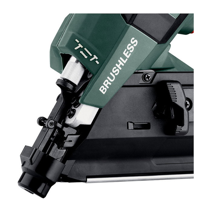 Metabo NFR 18 LTX 90 BL Pistola de Clavos a Bateria 18V LiHD, Negro/Verde, Clavos 50-90 mm, 550 disparos/min