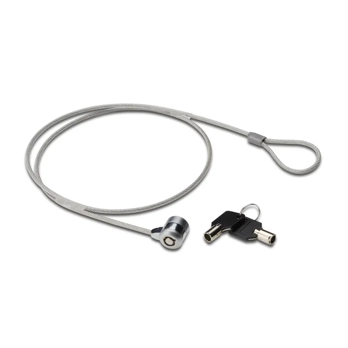 Ewent EW1242 Candado de Seguridad Kensington para Portátil - Cable Antirrobo 1.5m, Acero Inoxidable, Negro, con Llave