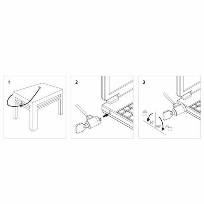 Ewent EW1242 Cable de Seguridad para Portátil, 1,5 m, Negro