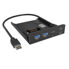 ICY BOX IB-HUB1419-i3 Panel frontal con Hub USB y lectores de tarjetas para bahía de 3,5 pulgadas