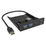 ICY BOX IB-HUB1419-i3 - Panel frontal de 3.5" con Hub USB y lector de tarjetas - USB 3.2 Gen 1 - 20 Gbit/s - para MicroSD y SD - Negro