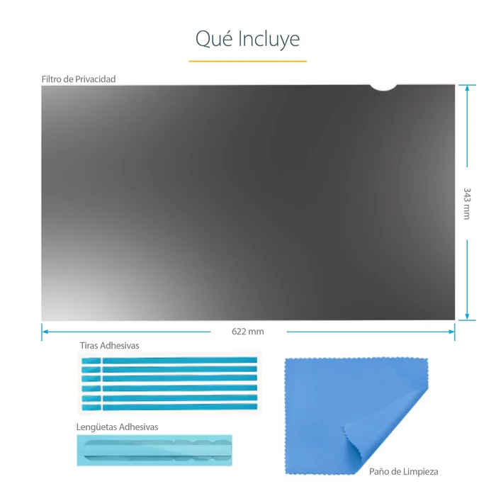 StarTech.com 2869-PRIVACY-SCREEN Filtro de Privacidad para Monitor 28" (71,1 cm) 16:9 - Antirreflejos, Reversible, Reduce Luz Azul 51%, para Pantallas sin Marco