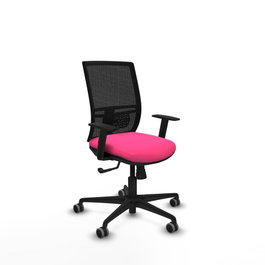 PIQUERAS Y CRESPO Silla de oficina Yunquera con mecanismo Sincro, Rosa y Negro