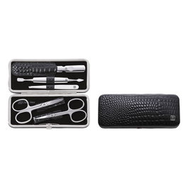 Zwilling Set Manicura y Pedicura 5 Piezas, Incluye Tijera de Uñas y Lima de Cuero, para Cuidado Profesional de Manos y Pies